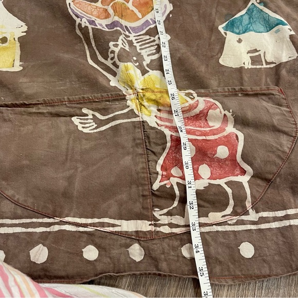 Hand Painted Apron No Food For Lazy Man Tie Dye Ghana Grunge Chef Artsy - Picture 6 of 7